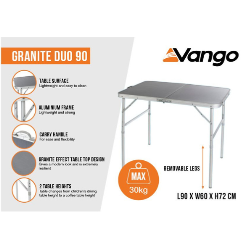 Wildhunter.ie - Vango | Granite Duo 90 Table -  Camp Tables 