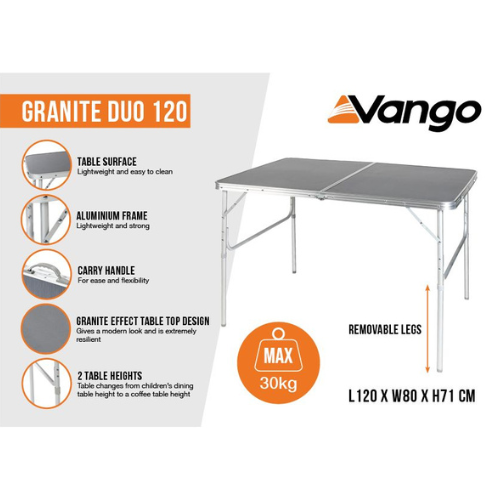 Wildhunter.ie - Vango | Granite Duo 120 Table -  Camp Tables 