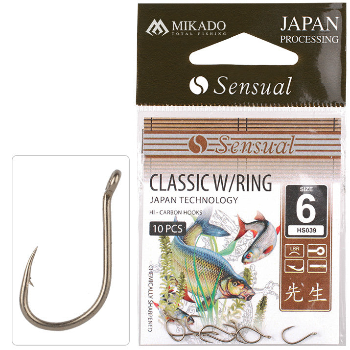Load image into Gallery viewer, Mikado | Sensual Classic Hook W/Ring | Barbed | Nickel | 10pcs

