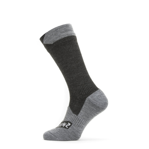 Wildhunter.ie - Sealskinz | Raynham | Waterproof All Weather Mid Length Socks | Black/Grey Marl -  Socks 