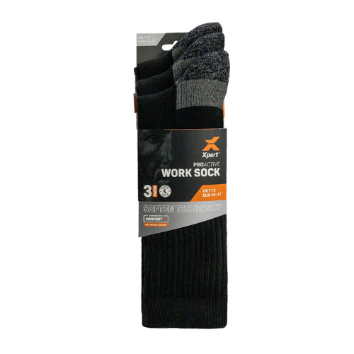 Wildhunter.ie - Xpert | Pro Active Work Sock 3 Pack | Black -  Socks 